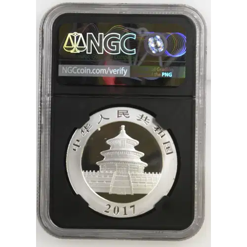 2017 - 1oz Panda Silver Coin - China 10Yn - NGC GEM UNC. (S14-B14)